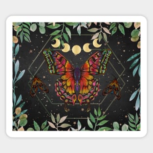 Mystic Botanical Butterfly Scene 5 Sticker